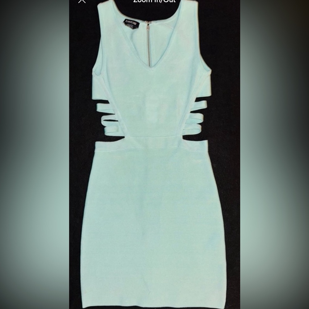 Bebe Backless Dress in Light Blue